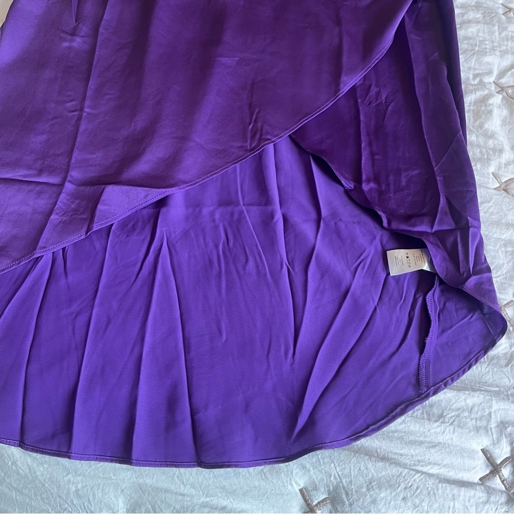 Lulumari Scallop Front Wrap Skirt Women’s Size L Purple - Picture 10 of 15